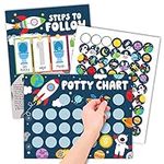Space Sticker Chart for Kids Potty Training Chart for Toddlers Boys - Potty Chart for Girls with Stickers, Potty Training Sticker Chart for Girls Potty, Potty Chart for Boys with Stickers