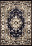 Home Dynamix Premium Sakarya Traditional Medallion Border Area Rug, Navy Blue, 3'7"x5'2" Rectangle