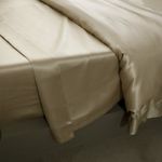 Jasmine Silk 100% Mulberry 19MM Charmeuse Silk Flat Sheet (TAUPE) - DOUBLE 230cm x 275cm