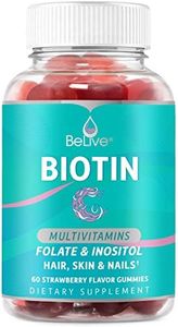 BeLive Biotin Gummies for Hair Growth, Promotes Healthier Hair, Skin & Nail - Best Strength 10,000mcg for Women & Men, 80 Count