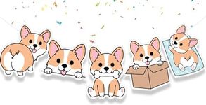 Kawaii corgi Birthday Banner Dogs Party Supplies | Birthday Decorations for Dog Theme Party