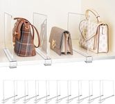 10 Pack Shelf Dividers, Adjustable Shelf Dividers for Closet Organization with Non-Slip Design, Clear Acrylic Shelf Dividers for Clothes, Handbags, Purses, Towels, Bookshelf in Home Organization