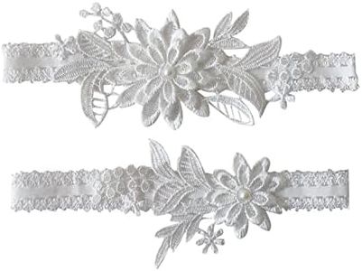 AWFOUGAR Wedding Garters Bridal Set Leg Garter Lace Garter for Bride Bridal Women