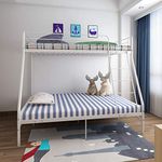 Panana Twin-Over-Full Bunk Bed with Metal Frame and Ladder, Space-Saving Design,3COLORS (White)