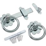 Galvanised Gate Ring Latch Handle & Fixings - Heavy Duty Garden Fence/Door Lock