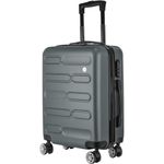 SA Products Cabin Suitcase | 34L Carry On Suitcase, Cabin Bag 55x40x20 with Combination Lock | Hard Shell Suitcase with 4 Wheels Cabin Luggage, Cabin Bags 55 x 40 x 20 Approved (Grey)