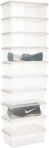 Now & Zen Plastic Stackable Shoe Organiser Storage Box Case with Lid - Set Of 10 ( 5.5 L)