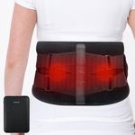 Aroma Season Heat Pad for Back Pain Relief, Cordless Heated Back Warmer with Vibration Massager, 5000mAh Power Bank, 3 Heating Levels, 3 Vibration Modes, Heated Belt for Women and Men (Black)
