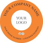 Askprints Label Stickers 100 Round Labels Customized for Small Business Waterproof Stickers, Get Your Own Personalized Labels Orange (2x2 inches)