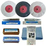 Bench Grinder Metal Polishing Kit Aluminium Alloy Brass 8pc 4" x 1/2" - Pro-Max