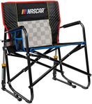 GCI Outdoor NASCAR Freestyle XL Rocker Camping & Sideline Sports Chair | Portable Folding Rocking Chair with Durable Armrests & Drink Holder | Great for Big and Tall, Black