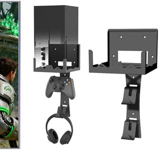 BracNova Wall Mount Kit for Xbox Series X-Steel Wall Mount Shelf Stand with Detachable Controller Holder and Headphone Hook-Safely Store Your Xbox X Console Near or Behind Your TV