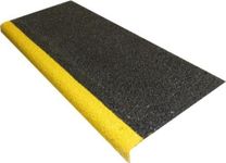 Anti-Slip Stair Tread Covers Heavy Duty GRP - 1000mm x 345mm Depth Non Slip Step Cover, Black/Yellow