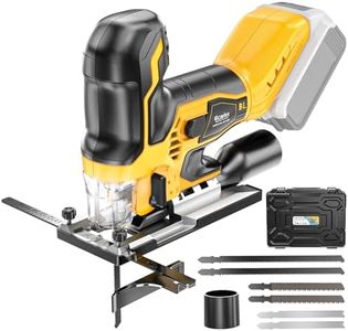 Ecarke Cordless&Brushless Jig Saw Compatible With Dewalt MAX 20V(Only Tool), 3800RPM, 7 Speeds Dial Control, Free-Tool ±45° Bevel Cuts, 4 Orbital Action, Dust Blows and 6 Blades For Cutting
