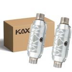 KAX Catalytic Converter 2.5" Inlet/Outlet Universal Catalytic Converter High Flow Stainless Steel 2PCS 99306HM