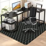Office Chair Mat for Hardwood Floor, 63" x 51" Extra Large Black PVC Mat with 3D Pattern, Under Computer Desk Chair Mat, Heavy Duty Floor Protector for Rolling Chair, Easy Glide, Easy Clean