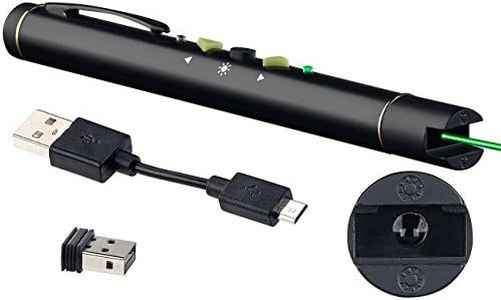GeneralKeys Puntatori per presentazioni - Puntatore laser verde: Presentatore multimediale con puntatore laser verde, Pacco batteria, Radio da 2,4 GHz (Pc telecomando, High Tech Puntatore laser)