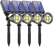 URPOWER Solar Lights Waterproof Solar Lights Outdoor 2-in-1 Adjustable Solar Spotlight Wall Light Auto On/Off Solar-Powered Landscape Lighting for Garden Yard Pathway Swimming Pool (4Pack, Warm White)