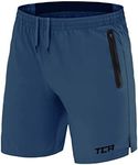TCA Elite Tech Lightweight Mens Running Shorts Men Gym Shorts with Zip Pockets - Iron Blue, S