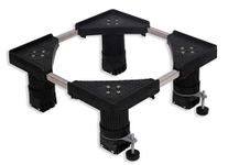 AP FURNITURE Pro-Ultimate Universal Multi-Functional Adjustable & Expandable Stainless Steel Washing Machine, Refrigerator, Fridge and Dishwasher Base Trolley Stand with Wheels (9 inch Height, Black)