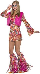 Bristol Novelty Forum Novelties 77053 Hippy Fur Rever Groovy Costume (UK 10-12)