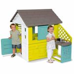 Smoby Pretty Haus - Children's Playhouse for Indoor and Outdoor Use with Kitchen and Kitchen Toy (17 Pieces), Garden Shed for Boys and Girls from 2 Years