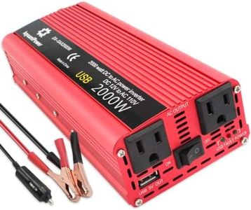 IpowerBingo Car Power Inverter 1000W DC 12V to AC 110V Vehicle Dual AC Outlets Adapter Converter Car Inverter Power Supply Switch On-board Charger with Car Battery Clip & Car Cigarette Lighter Adaptor