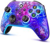 Wireless Switch Pro Controller - Compatible with Nitendo Switch/OLED/Lite, 1200mAh Rechargeable Switch Controllers with 8 Colors LED & Cool Nebula Design, Wake Up, Turbo, Vibration, Motion Control