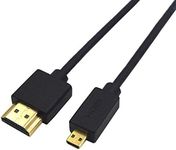 Duttek HDMI to Micro HDMI Cable, Extreme Slim/Thin and Flexible Micro HDMI Male to HDMI Male Cable for 1080P, 4K, UltraHD, 3D, Ethernet, and Audio Return Channel (12inch/ 30cm)