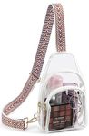 Telena Clear Fanny Pack Stadium Approved Clear Sling Bag Crossbody bag Purses for Women Transparent, 1-clear White-color, Small, Modern