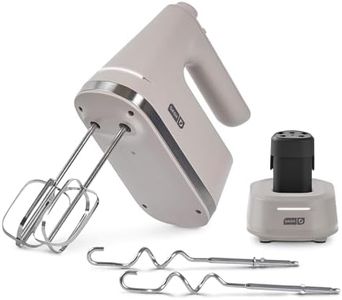 Dash Cordless Collection Hand Mixer - 4-Speed Handheld Mixer - Rechargeable Lithium-Ion Battery - USB-C Charging Stand - Compact Design - Includes 2 Beaters & 2 Dough Hooks