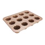 iToids 12 Cups Canele Mold Cake Pan, Canele Pan Non-Stick Baking Pan for Oven Carbon Steel Caneles molds Bakeware Tools Canele French Pastry Molds Muffin Cupcake Pan Christmas Baking (12-Cavity)