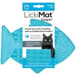 LickiMat Casper, Fish-Shaped Cat Slow Feeders for Feline Boredom and Anxiety Reduction; Perfect for Food, Treats and Anxiety Reduction, Turquoise