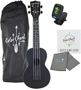 Kala Learn To Play Color Chord Ukulele for Beginners KALA-LTP-SCC Bundle includes Tote Bag, Online Lessons, Tuner and Lumintrail Polishing Cloth