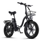 CEAYA Electric Bikes 20IN Folding Electric Bicycle For Adults Ebike 48V 20AH With LCD-Display, 8 Speed Gears,Hydraulic Brakes,Fat Tires,Front Basket,Rear Rack