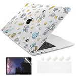 Batianda Lovely Bling Designed for New MacBook Pro 13 inch 2022 Case M2 Chip 2021 2020 A2338 M1 A2251 Hard Plastic Shell with Keyboard Cover & Screen Protector, Outer Space Transparent