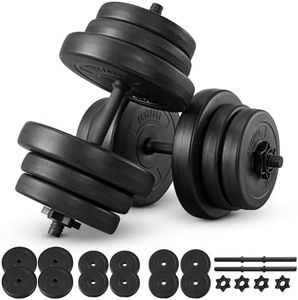 ArtSport ensemble d'haltères de musculation 40 kg - avec 2 haltères courts, 12 poids/disques d'haltères et fermetures en étoile|