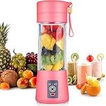 Portable Blender Mini Blenders Smoothies Shakes Juicer Cup USB Rechargeable Six Blades in 3D for Superb Mixing 380mL Pink