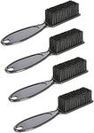 4 Pcs Barber Fade Brush Comb Scissors Cleaning Brush, Hair Tool, Salon Blade Shop Skin Fading Styling Sculpting Black 5.5 x 0.98 0.79 inches