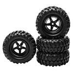 RC 1:10 Buggy Rubber Tires 5 Spoke Wheel Rim for RC HSP 1/10 Off-Road Pack of 4