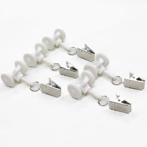 Room/Dividers/Now Curtain Track Pinch Clips - Curtain Rail Ceiling Gliders Set - Plastic Body and Wheels with Steel Pinch Clips - Glider Pinch Clips for Curtains (Pack of 20)