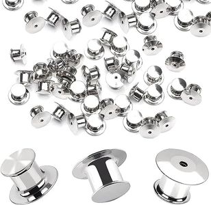 30 Pcs Metal Locking Pin Backs, Locking Pin Keepers Clasp,Keepers Locking Clasp for Uniform Badges, Hat, Jewelry Making