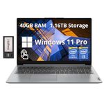 Lenovo Ideapad 1i 15.6" FHD Touchscreen Laptop, Intel i3-1215U, 40GB RAM, 1.16TB Storage(1TB SSD+160GB Docking Station Set), Intel UHD Graphics, Numeric Keypad, Windows 11 Pro, Gray