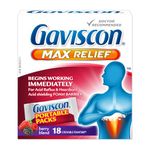 Gaviscon Max Relief Portable Tablets - 18 Count - Chewable Foaming Antacid Tablets for Day and Night Heartburn Relief, Acid Reflux and GERD Relief, Berry Blend - Free of Aluminum, Lactose and Gluten