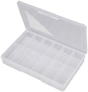 Fischer Plastic 12 Compartment Storage Box, Large, Clear