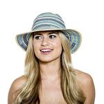 i-Smalls New Season for 2023 Ladies Narrow Brim Ribbon Braid Fashion Sun Hat (One Size) Blue