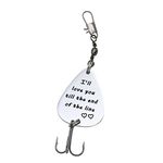 Fishing Lure Gift for Boyfriend Husband I'll Love You Till The End of The Line Christmas Valentines's Day Tackle Box Fisherman Gift for Husband (White)
