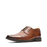 Clarks Men's Tilden Cap Oxford Shoe,Dark Tan Leather,9 W US