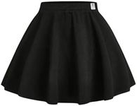 Floerns Girl's Casual Pleated Skirts Uniform Flare Hem Skater Skirt Black 11Y