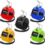 PETKNOWS Handheld Tally Counter Clicker, 5 Pcs 4 Digital Number Click Counter for School Event Golf Sports Office Stadium